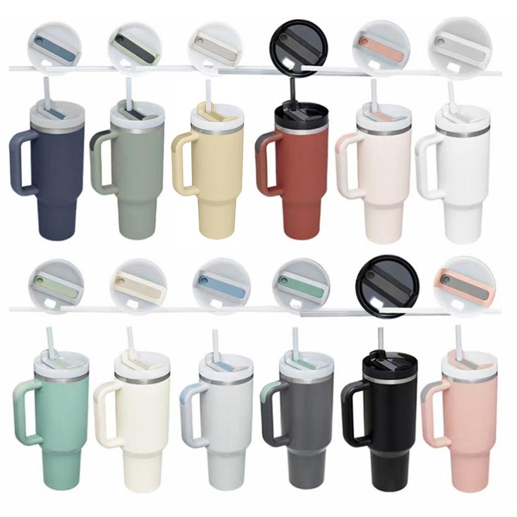 1200 мл пищевая чашка для кофе со льдом и ручкой, модная соломенная автомобильная кружка для воды с изоляцией из нержавеющей стали