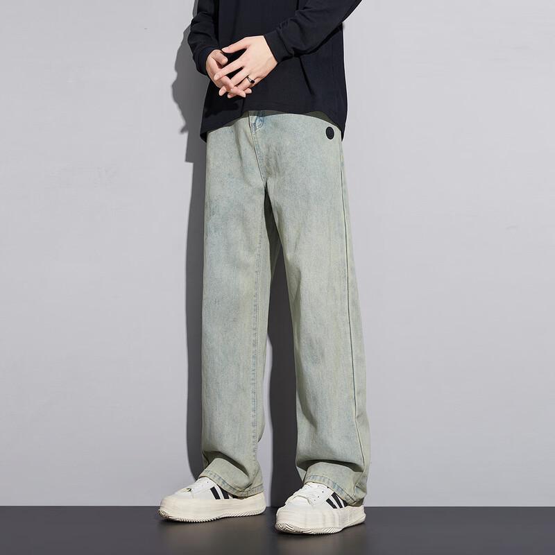 paul frank Мужские джинсы из выстиранного денима с эффектом потертости, прямого кроя