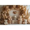 Boho Pampas Teddy Bear Photography Background Balloons Arch Tent Decor Cake Smash Baby 1st Birthday Indoor Photocall Backdrops