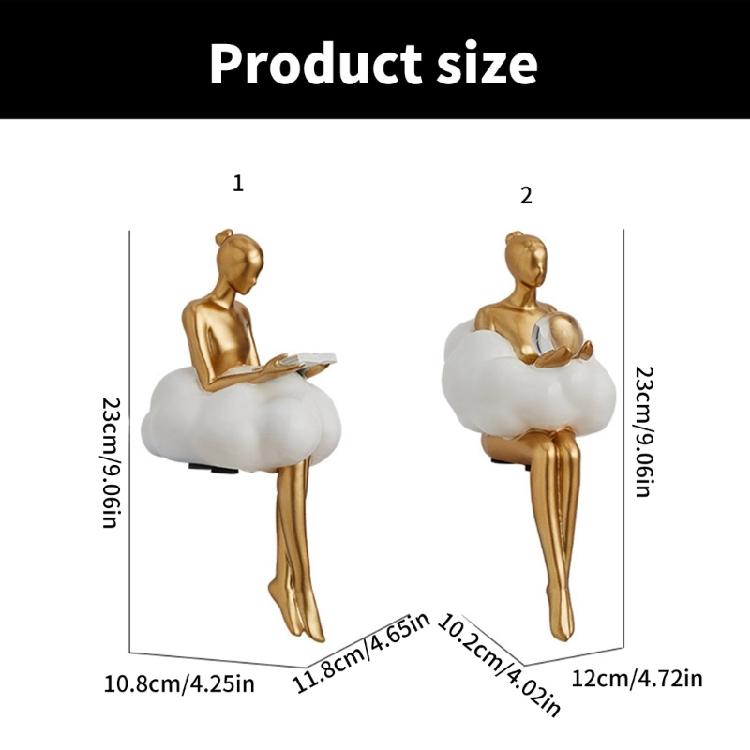 Художественные смолы Фигурка Девушки-облака Скульптура Мыслителя Статуэтка абстрактного искусства для украшения стола или книжной полки Подарок