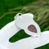 Pear Strawberry Quartz Gemstone Bezel Mother Pendant Jewelry 925 Sterling Silver
