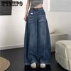 Cowboy Wide Leg Pants for Women High Waisted Autumn Plus Size Retro Loose Straight Leg Pants