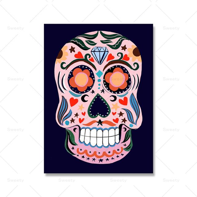 Хрустальный шар с цыганским принтом плакат розовый винтажный сахарный череп живопись богемный рулон бумаги цветная картина украшение дома