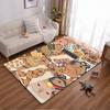Cute Cartoon Capybara Animal Pattern Carpet, Fun Pastel Tones Rug Suitable for Use As an Anti-slip for Living Room Bedroom Sofas