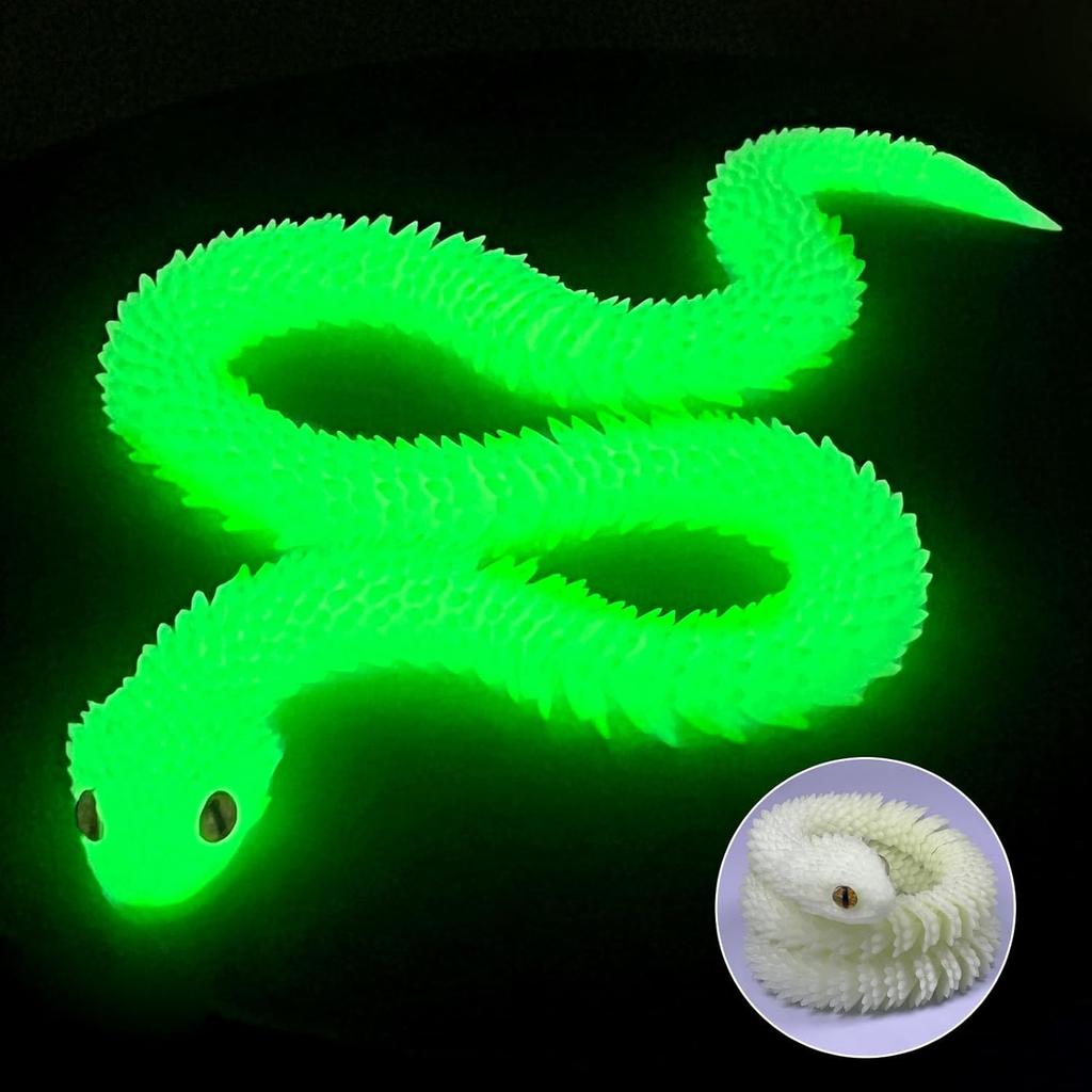 3D-печатная шарнирная фигурка змеи Игрушки Гибкая игрушка-антистресс Реалистичная модель ползающей змеи Украшения Креативный забавный подарок