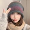 Дофаминовый цвет осень и зима большая окружность головы вязаная шерстяная шапка дети показывают лицо маленькая универсальная защита ушей ограничивающая шапка стек шляпа