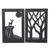 2pcs Metal Bookend Desktop Bookshelf Storage Book Documents Divider Craft Supplies(Tree Deer )