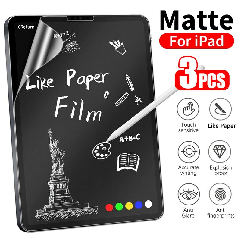 3 шт. Пленка Like Paper для iPad Pro 11 12.9 Защитная пленка для экрана iPad 10-го 2026 10.2 9-го 8-го 7-го Поколения Mini 6 Air 5 Paperfeel