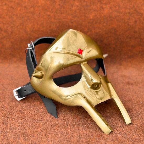 MF Doom Gladiator Mask Прочная стальная маска для лица с латунной отделкой для косплея, костюмов, уникальных рождественских подарков