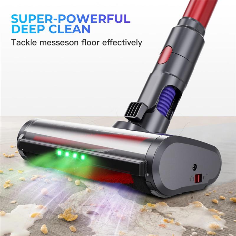 LITE-Насадка-щетка для пола Турбощетка для Dyson V7 V8 V10 V11 V15, Запасные части с 4 светодиодными индикаторами для ковров и твердых полов