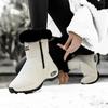 Fashion Winter Snow Boots Ladies Platform Tall Boots Flat Bottom Quality Warm Black New Ladies Lace Up Comfortable Leather Womens Boots