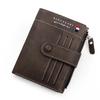 Brand Men PU Leather Short Wallet with Zipper Coin Pocket Vintage Big Capacity Male Short Money Purse Card Holder