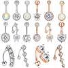 316L Surgical Steel 1Pc Fashion Charming Sexy Jewelry Piercing Double Round Belly Button Ring Cubic Zirconia