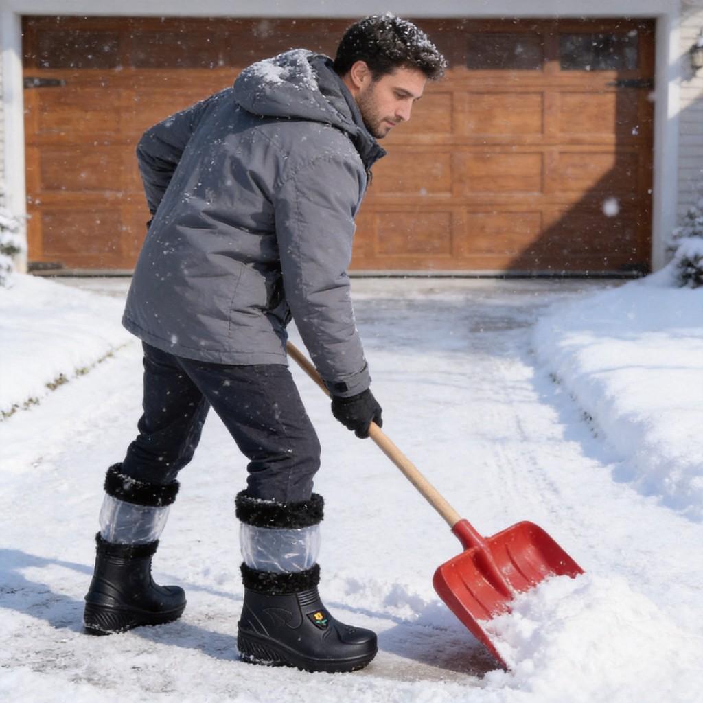 Мужские зимние водонепроницаемые снегоступы из ЭВА с нескользящей подошвой для работы на открытом воздухе и в холодную погоду