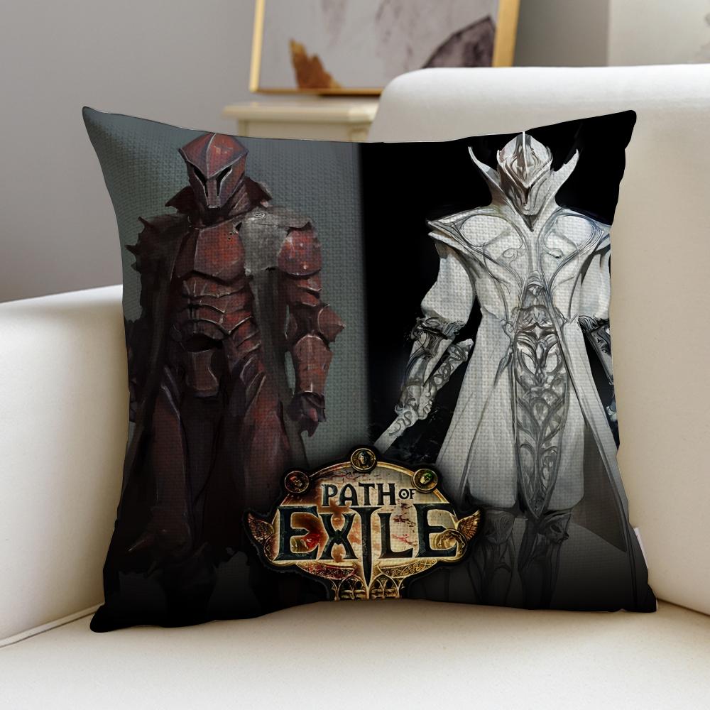 Dark PPath of ExileS Cushion Cover Breathable and skinfriendly linen pillowcase square removable and washable cushion