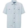 Polo Solid Color Letter Patch Pocket Single-Breasted Short Sleeve Shirt Men Shirts Light-Blue 710934285-001