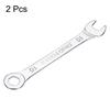 uxcell 2-Piece Combination Spanner Ratchet Wrench, Thin Type, Metric, 10mm, CR-V Chrome Plated Steel, 6-Point Box End, 15 Offset, Open End, Silver