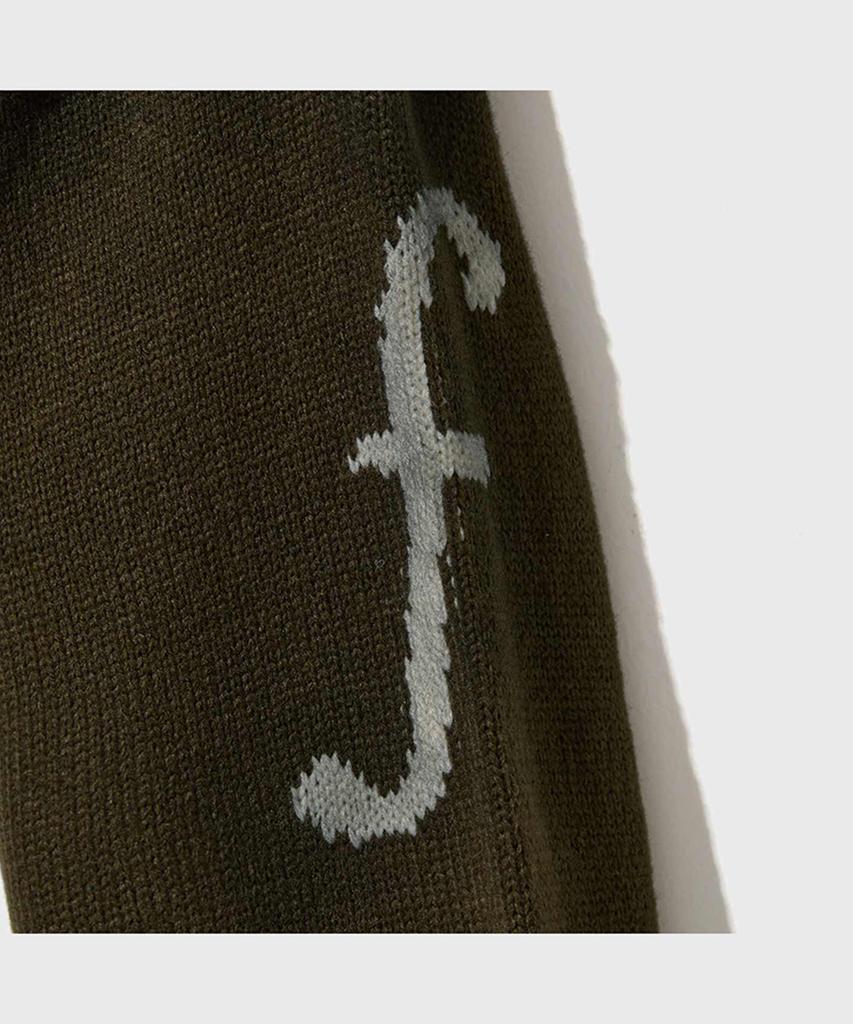 Ffeff Studio Vintage Washed Ffeff Logo Shawl Collar Cardigan (Khaki)