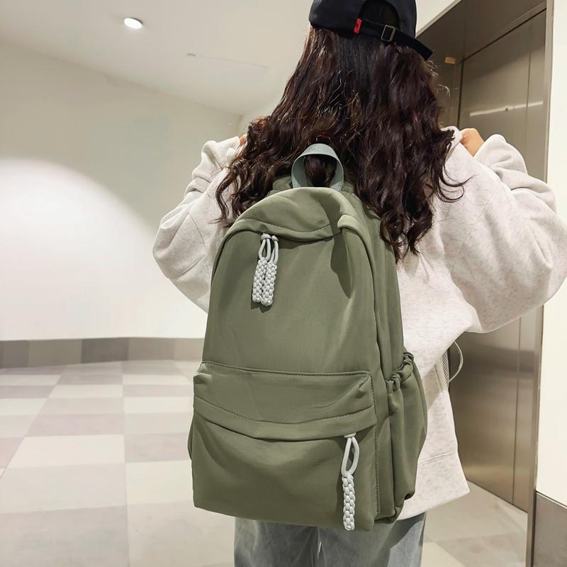 Школьная сумка для студенток, большой емкости, однотонный рюкзак, мужской рюкзак для средней школы, школьный рюкзак