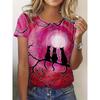 Cute Cat Print O-Neck TShirt Women Tee Oversized Casual Short Sleeve T-Shirt For Spring Summer Streetwear Daily Women's Clothing