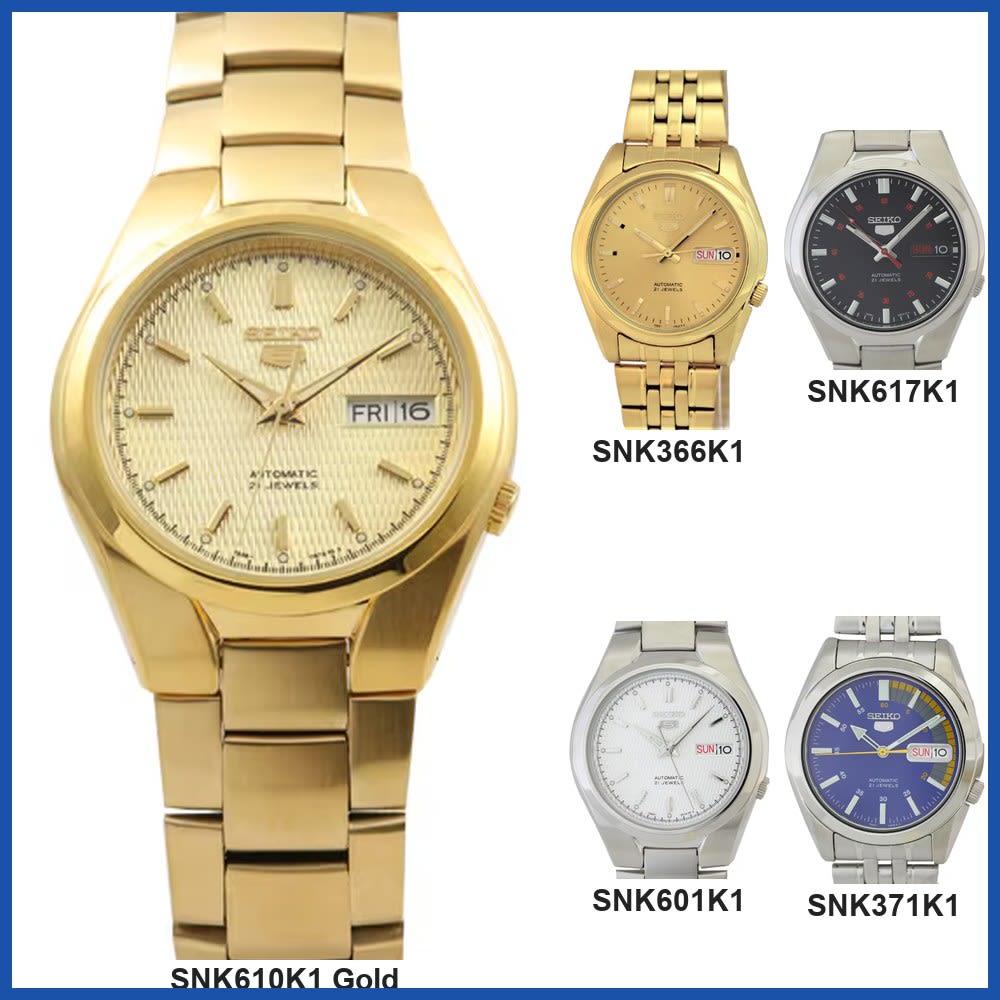 Seiko 5 SNK Series Unisex Wrist Watch SNK371K1 SNK601K1 SNK617K1 SNK366K1 SNK610K1 Gift Casual Business Sports Student