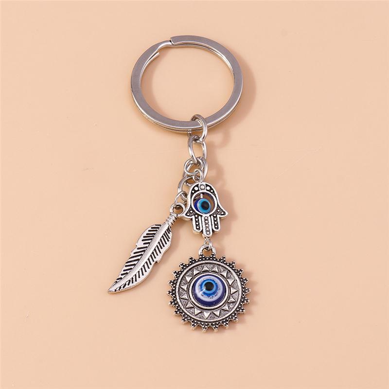 Cute Enamel Lucky Evil Eye Keychain Metal Keyring Pendant for Car Key Holder Women Girls Handbag Charms DIY Jewelry Gifts