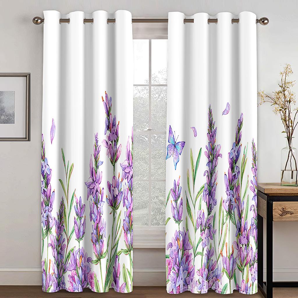 Голубая бабочка с золотым фоном, принт, шторы, 2 панели, современное искусство, яркие шторы с бабочками, гостиная, спальня, балкон, декор