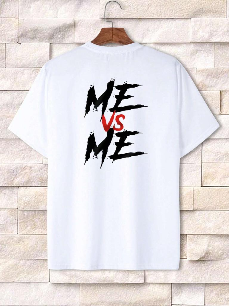 Я Против Меня Мужская Хлопковая Футболка Роскошный Бренд Мода Большой Размер Топ Повседневная С Коротким Рукавом Уличная Одежда Классический Принт Новинка Футболка S-4XL