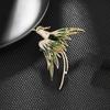 Luxury Copper Micro Inlaid Cubic Zirconia Chinese Style Phoenix Brooch Suit Clothing Accessories