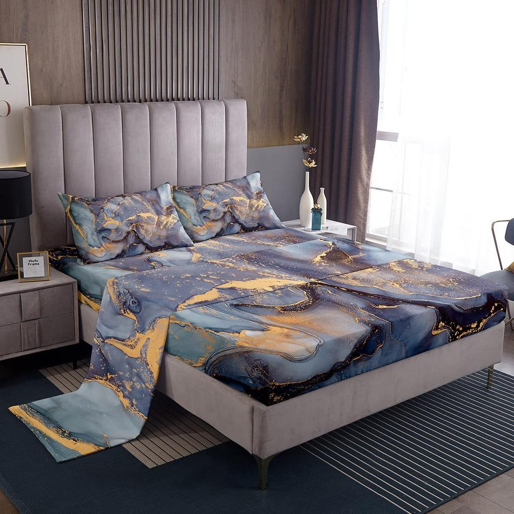 Color Rainbow Cloud Pattern Bed Hat Four-Piece Bedding Set Bedroom Dormitory Bedding Decoration