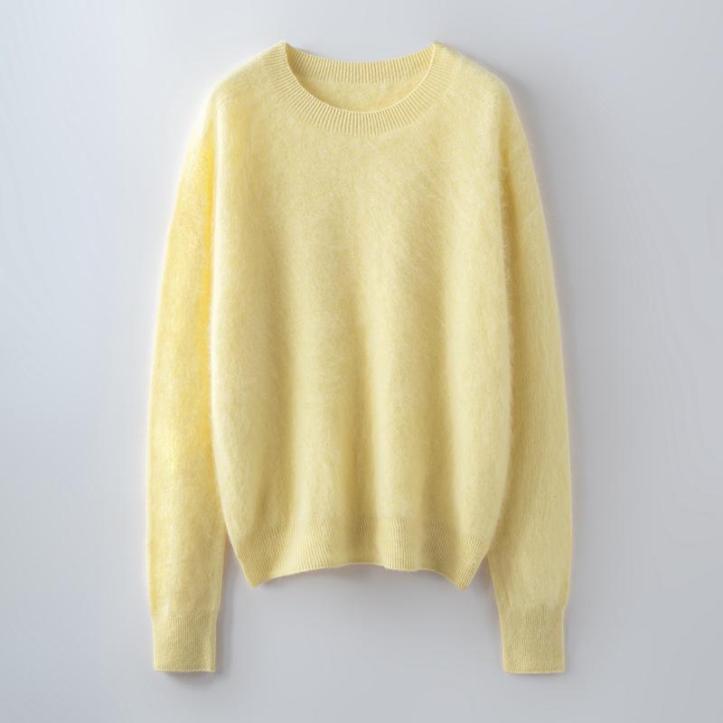 Women's Plus Size Round Neck Wool Knit Sweater - Autumn/Winter 2025 Collection