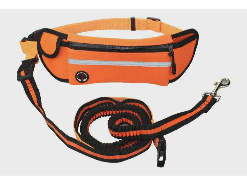 Reflective Waterproof Pet Running Waist Bag with Traction Rope