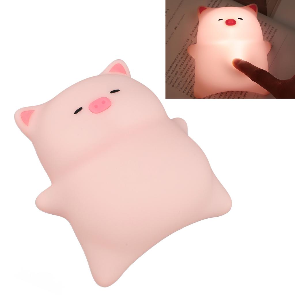 Ночной светильник Piggy для детей, силиконовый, 3000K, светодиодный, с регулируемой яркостью, перезаряжаемый, милый светильник Piggy для дома