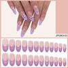 Lavender Simple Double French Wear Nail Art Finished Fake Nail Art Nail Art Patch Nail Art Patch Nail Patch
