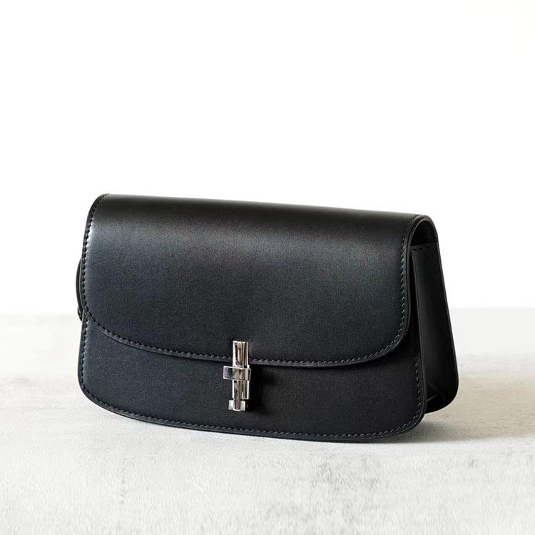 Gaoding Full Leather Mailman Bag Genuine Leather Saddle Bag French Minimalist Tofu Bag Single Shoulder Crossbody Bag Women's Bag