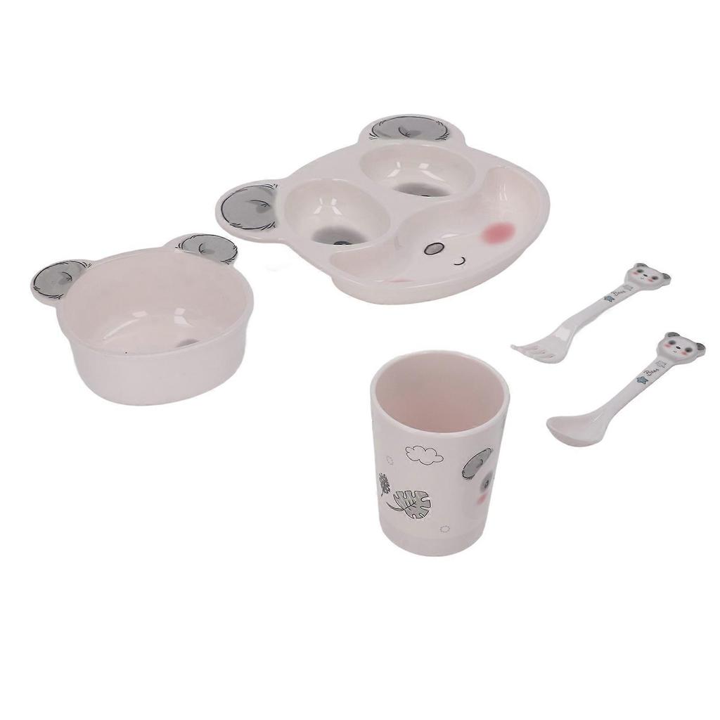 Panda-Shaped Toddler Feeding Set with Plate, Bowl, Cup & Cutlery