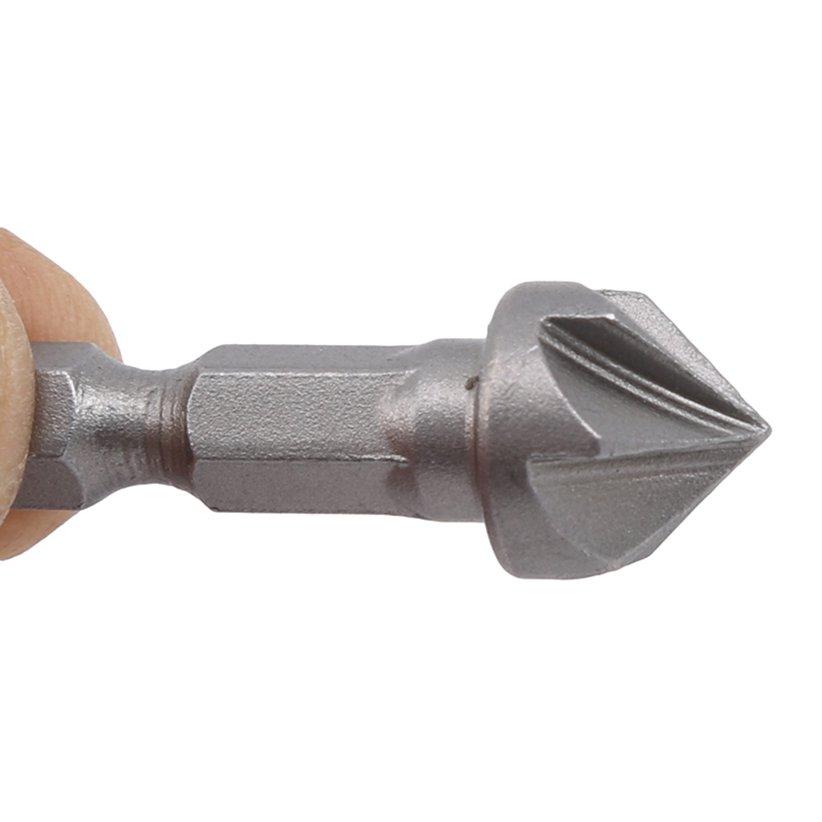 Chamfer Hex Shank Flute Countersink Drill Bit 90 Degree Cutting Tool Six Flute Chamfer