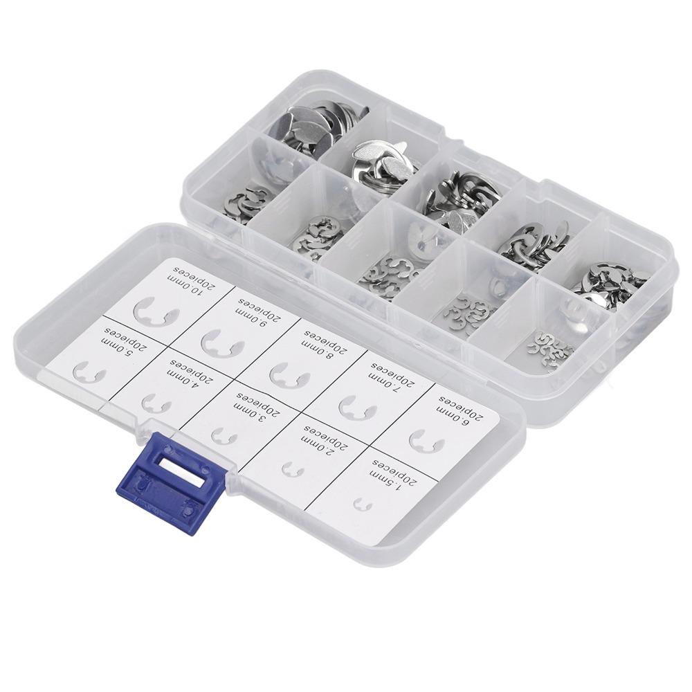 Stainless Steel E Clip Assortment Kit 304 Stainless Steel E-Clip Assortment Set For Gears