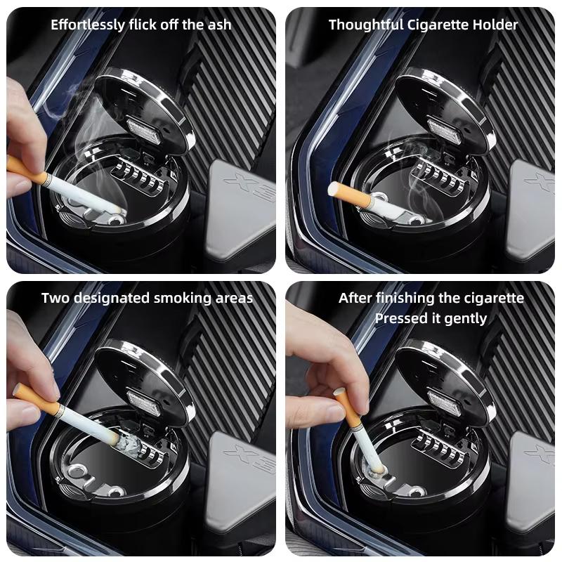 AMG Car Ashtray With Lid Ceramic Inner Liner Flame Retardant For Mercedes Benz AMG W203 W206 W220 W205 W211 W212 W201 W168 GLC. QF0