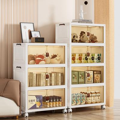 Вместительный складной ящик для хранения вещей, многослойный шкаф-органайзер с колесами, складной шкаф для хранения игрушек и закусок