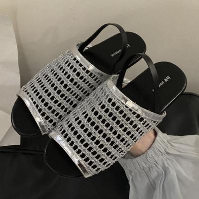 Мода Мода Полые Плетеные Плоские Сандалии Женские Сексуальные С Открытым Носком Дизайнерская Обувь Удобные Нескользящие Пляжные Сандалии Сандалии Женские