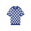 Checkered Pullover Casual Sports Short Sleeve Polo Shirt Men Tops Blue FN3423-480