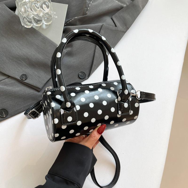 Нишевая сумка в горошек женская 2025 новая модная универсальная сумка-мессенджер под мышкой изысканная портативная маленькая сумка цилиндрическая сумка