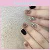Nail Sticker Handmade Set With Black Shiny Rhinestones Star Suitable Patterns