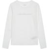 Jeans Logo Straight Cut Long Sleeve T-Shirt Women Tops Bright-White J225484-YAF
