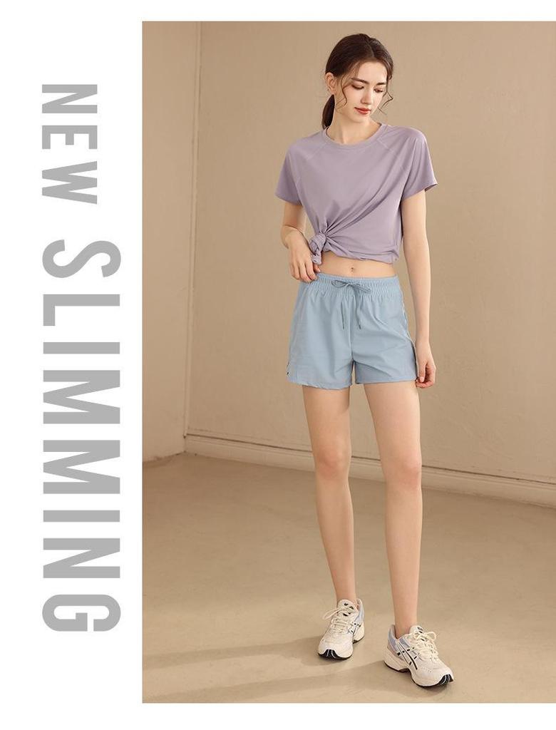 Женские быстросохнущие футболки для йоги с коротким рукавом - дышащие повседневные топы для фитнеса