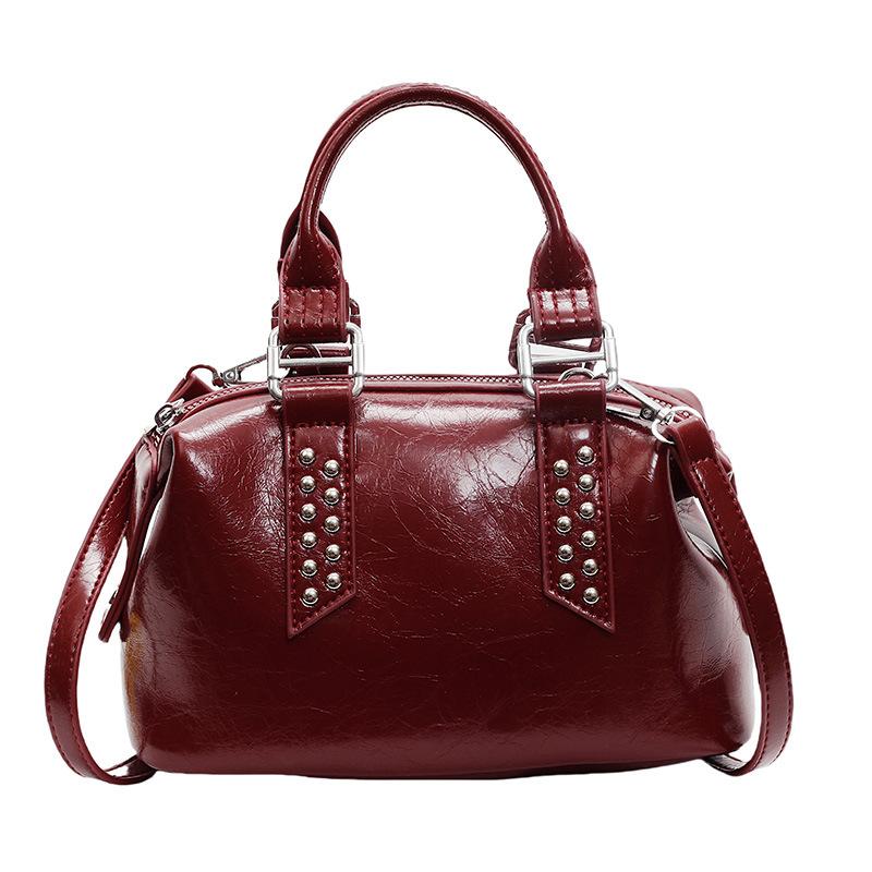 Today's Popular Women's Bags, New Simple Rivets, Large-capacity Hand-held Versatile Shoulder Pillow Bag