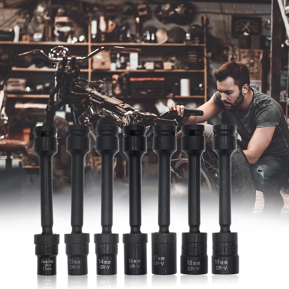 Набор из 7 удлинителей для ударных гайковертов 1/2 дюйма, универсальный удлинитель для головок 12 мм/13 мм/14 мм/16 мм/17 мм/18 мм/19 мм