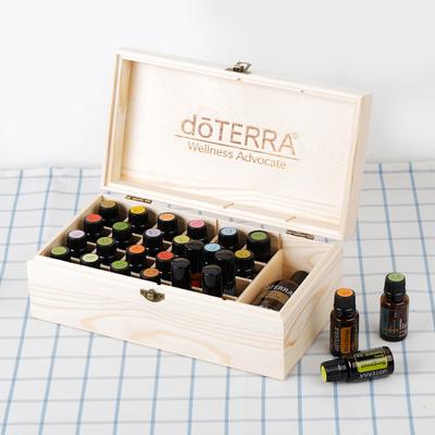 Для doTERRA 32 ячейки Деревянная коробка для эфирных масел Натуральное дерево Ароматерапия Деревянная коробка Органайзер для хранения сокровищ и украшений Ручная работа
