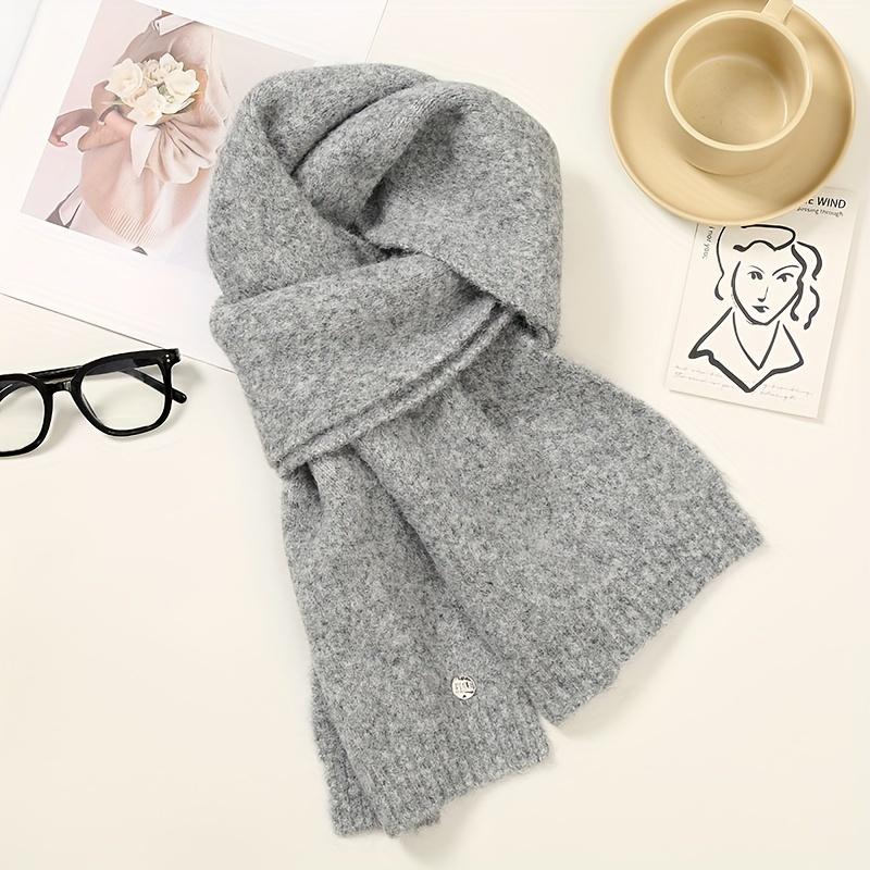 high quality2024 Korean-Style Winter New Scarf, Warm Blend Versatile Solid Color Neck Accessory.